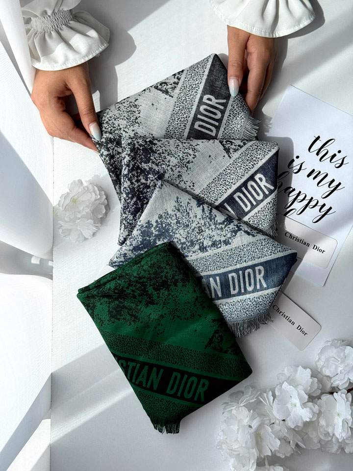 شال کشمیر ابریشم دولایه دیور دور ریشه سوزنی 16