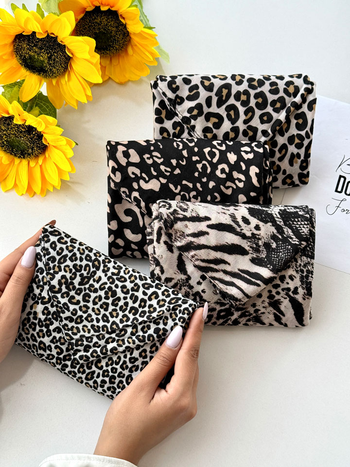 شال سیا اسکارف 4 فصل پلنگی کد17